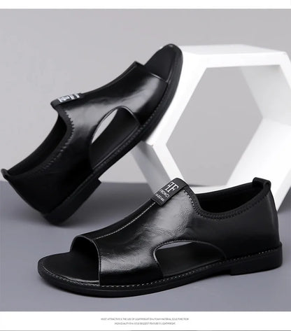 Sandals for Men Fashion Hollow Out Casual Shoes Soft Sole Comfort Beach Shoes for Men New Leather Flat Sandal Designer Sandalias