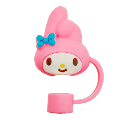 Sanrio Silicone Sealing Straw Plug Cartoon Hello Kitty Reusable Drinking Dust Cap Plugs Tips Cover Suit Cup Cute DIY Accessories