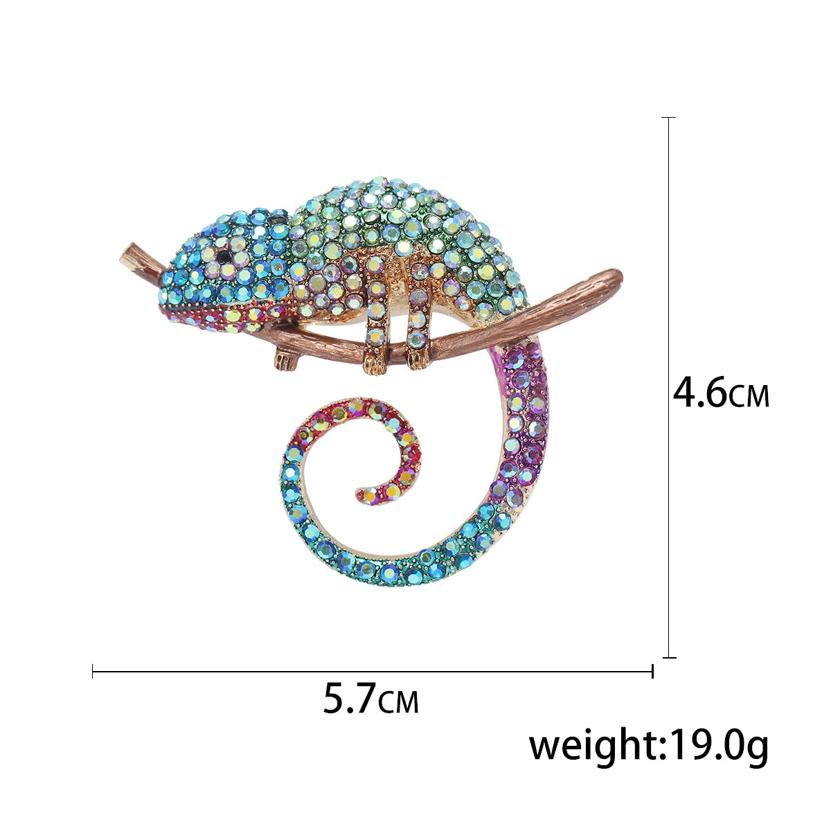 Rhinestone Chameleon Brooch for Women Unisex Enamel Lizard Pin Banquet Party Backpack Gifts Jewelry Accessories