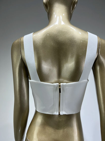 Women Summer Soild Sexy Strapless Backless Orange Black White Camis Bandage Tops 2023 Celebrity Designer Fashion High Street Top