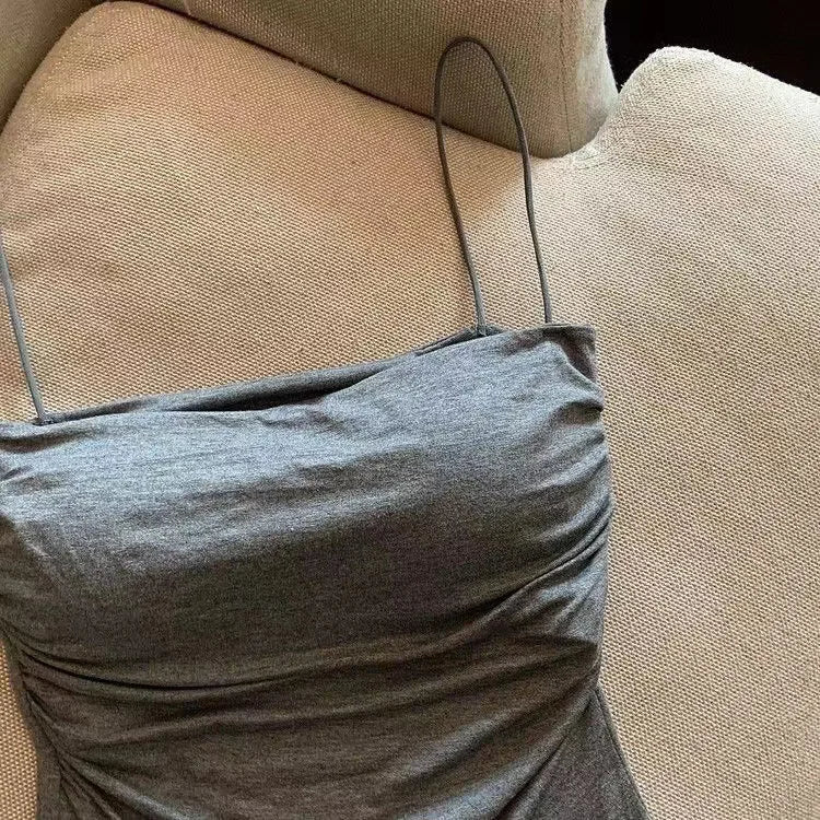 2024 Women Halter Top Summer Korean Style Trend Fashion Built in Women Bra Stretch Women Beach Everyday Casual Tank Top