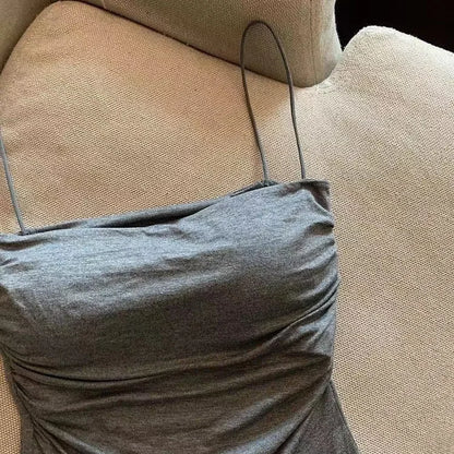 2024 Women Halter Top Summer Korean Style Trend Fashion Built in Women Bra Stretch Women Beach Everyday Casual Tank Top
