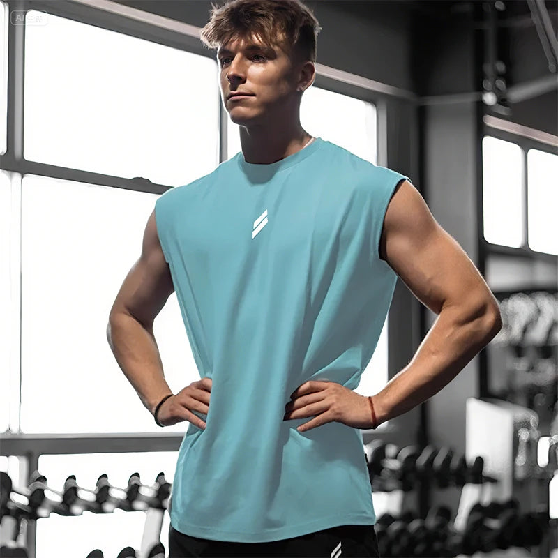 新作 夏 フィットネス スポーツ タンクトップ メンズ 通気性 ゆったり メッシュ トレーニング ノースリーブ Tシャツ 速乾 ベスト 男性 フィットネスウェア