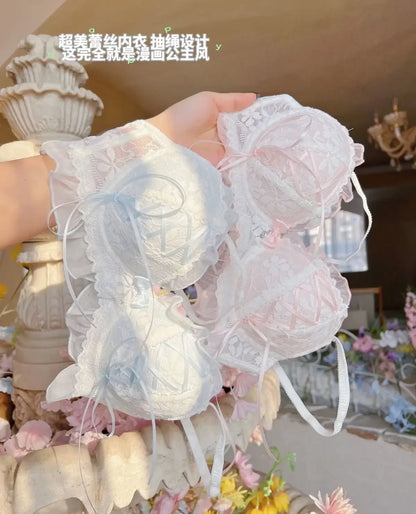 Japanese Style Lolita Princess Wind Lace Lace Lingerie Design for Girls Push-up Bra Women Underwear  Push Up Bra