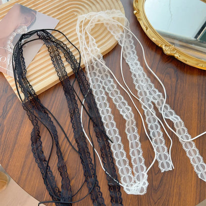 Fashion Choker Necklace for Women Sexy Black White Lace Bowknot Pendant Short Clavicle Chain Gothic Chokers Aesthetic Jewelry