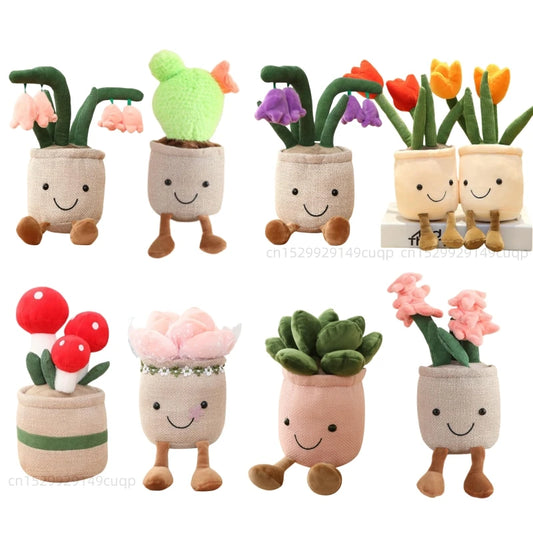 25cm シミュレーション 漫画 プラントポットシリーズ ぬいぐるみ 多肉植物 チューリップ ユリ ぬいぐるみ おもちゃ ホームデコレーション リビングルーム 寝室 女の子へのギフト
