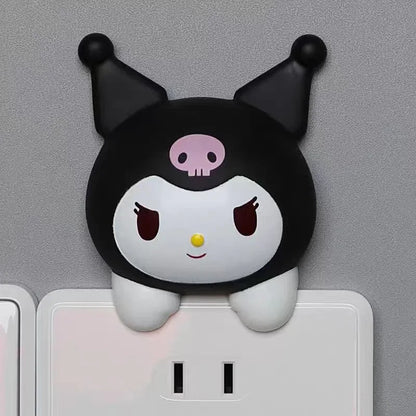 Kawaii Sanria Switch Sticker Anime Hello Kittys Kuromi Melody Creative Bedroom 3D Wall Socket Cover Plate Decor Home Ornaments