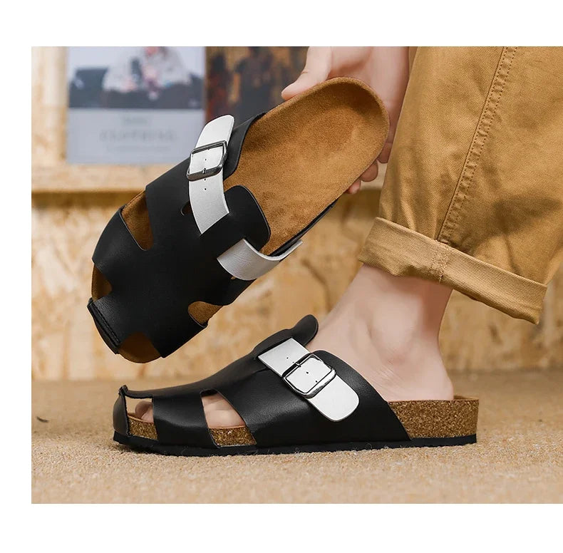 Fashion designer sandals for men-High quality beach shoes comfy non-slip slides luxury slippers free shipping