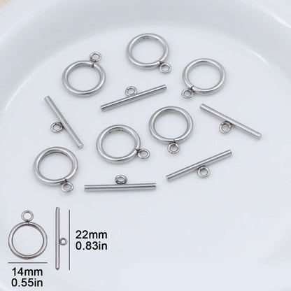 Stainless Steel OT Rings&Toggle Clasps Round Bar For Jewelry Making Necklaces Bracelets Pendants DIY Handmade Accessories