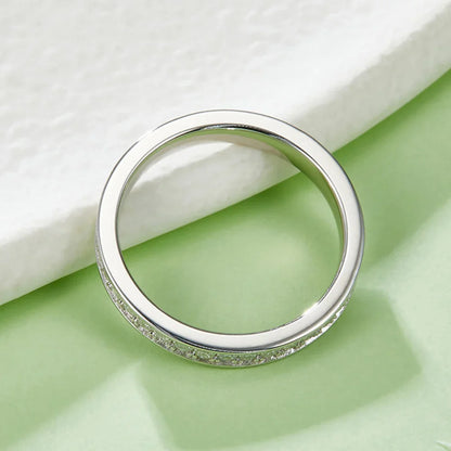 1.5mm Full Moissanite Rings for Women Eternity Wedding Band S925 Sterling Silver D Color Channel Set Lab Diamond Fine Jewelry