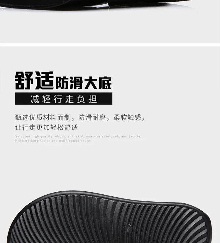Sandals for Men Slippers Genuine Leather Luxury Brand Fashion  Men Flats Casual Non-slip Beach Sandalia Zapatos Hombre 2024