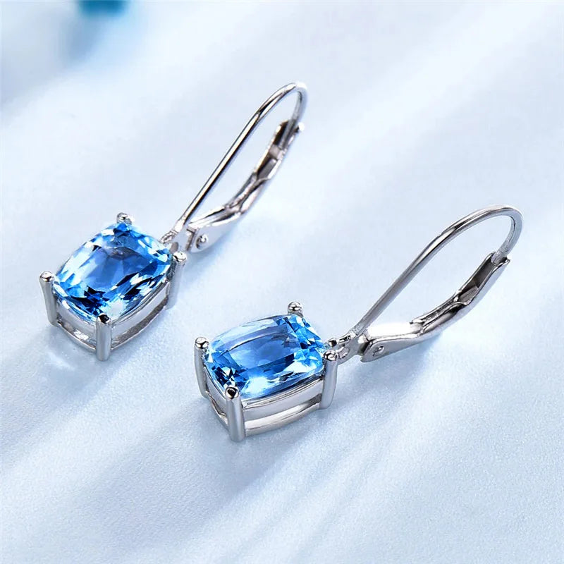 Valuable Lab Emerald Diamond Dangle Earring Jewelry 925 Sterling silver Party Wedding Drop Earrings for Women Engagement Gift