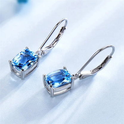 Valuable Lab Emerald Diamond Dangle Earring Jewelry 925 Sterling silver Party Wedding Drop Earrings for Women Engagement Gift