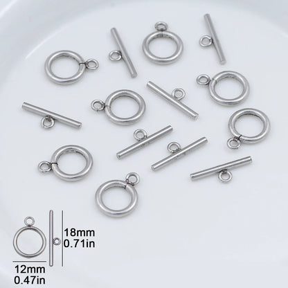 Stainless Steel OT Rings&Toggle Clasps Round Bar For Jewelry Making Necklaces Bracelets Pendants DIY Handmade Accessories