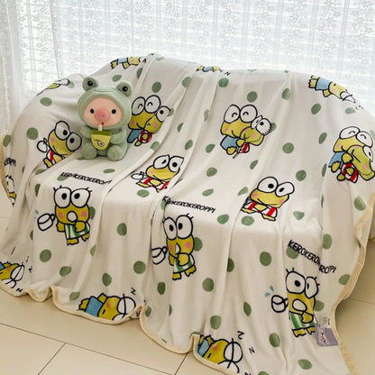 Sanrio ハローキティ クロミ メロディ カートゥーン 両面 ソファ ワゴン 車用 エアコン ブランケット オフィス 昼寝用 ブランケット カバー ブランケット