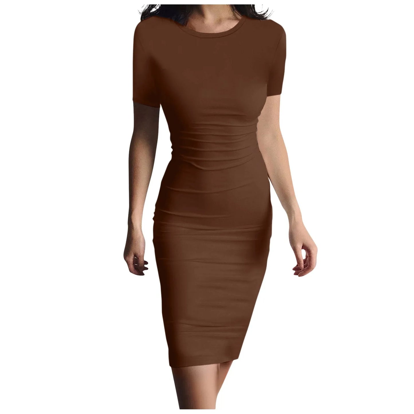 Summer Dress High Stretch Tank Robe Solid Short Sleeve Casual Slim Long Pencil Dress Women Sexy Maxi Dress Elegant Thin Vestido