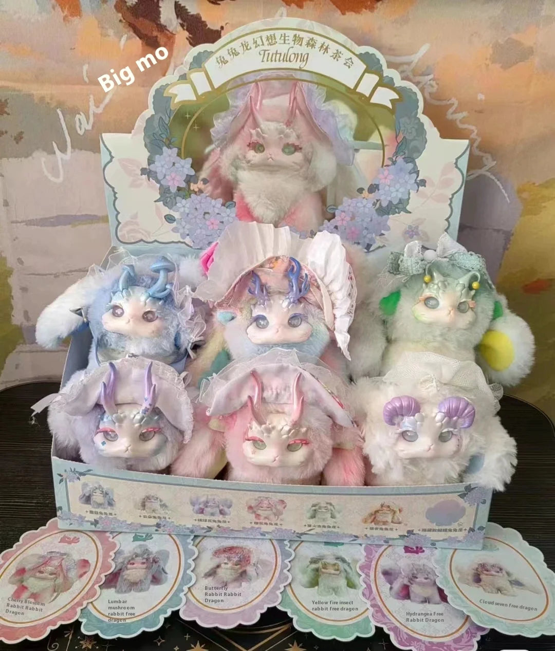 Tutulong Blind Box Fantasy Forest Tea Party Series Mysterious Box Cute Rabbit Dragon Surprise Box Plush Doll Toy Figure Kid Gift