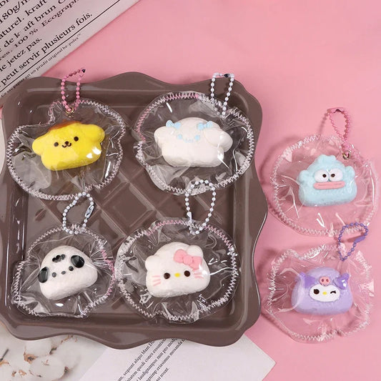 Sanrio HelloKitty Squeeze Toy Pendant Antistress Ruduce Stress Pinching Kuromi Mymelody Soft Relief Relax Toys Cartoon Ornament
