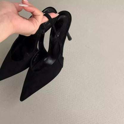 Women High Heels 2025 Summer New Fashion Pointed Toed Pumps Female Stiletto Slingback Shallow Weddings Bridal Shoes Zapatos