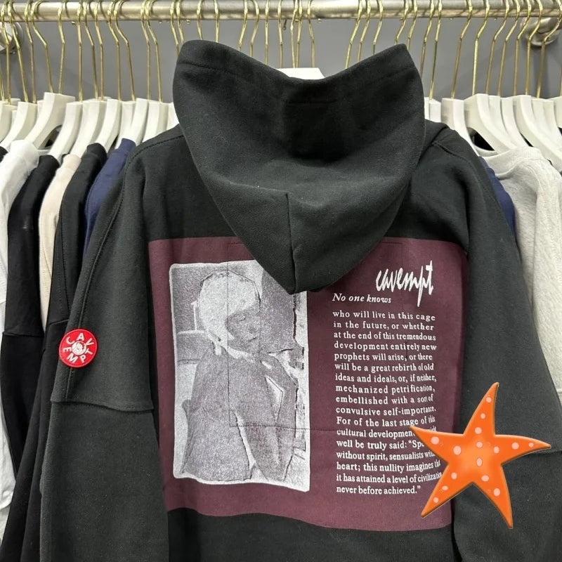 Batik Embroidery Black CAV EMPT Hoodies High Quality CE Retro Pullover Couple Cavempt Hoodie Sweatshirts for Men Women Hooded