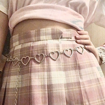 Women Fashion Heart Shaped Metal Waist Chain Belt Waistband Accessories