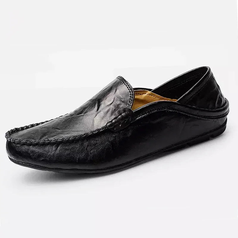 Men Loafers 2024 New Leather Shoes Men‘s Casual Shoes Moccasins Breathable Sneakers Men Driving Shoes Comfort Flats Plus Size 46