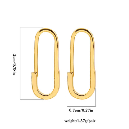 Minimalist Safety Pin Shape Leverback Earrings for Women U-shaped Gold Plated Lock Pendant Pierced Earring  Jewelry Accessories