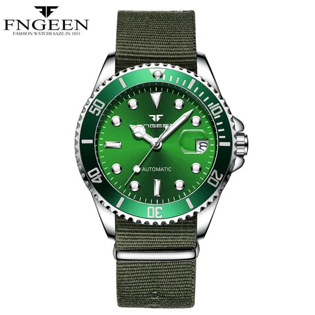 2025 FNGEEN 9001 Luxury Brand Men Watch Steel Tourbillon Skeleton Mechanical Watches Luminous Automatic Date Diamond Wristwatch