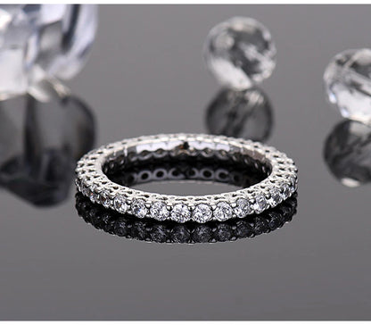 So-Bling S925 Sterling Silver Rings For Women Elegant Fine Cubic Zirconia Ring Bridal Wedding Engagement Women Trendy Jewelry