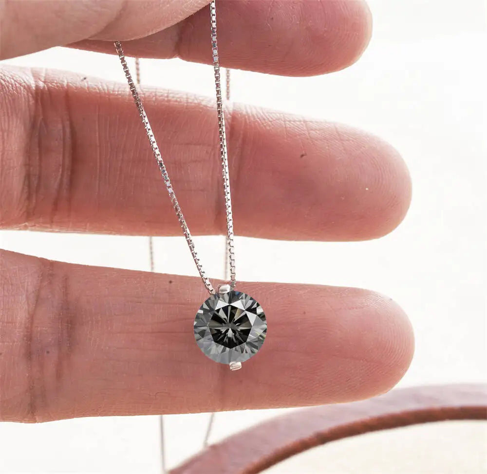 2CT Dカラー モアサナイト シンプル ペンダント ネックレス 証明書付き 925スターリングシルバー レディース ネックレス ファインジュエリー ウェディングギフト