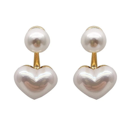 925 Silver Needle Korean Fashion Imitation Pear Earrings For Women Jewelry 2025 Trending New Luxury Women's Heart Stud Earrings