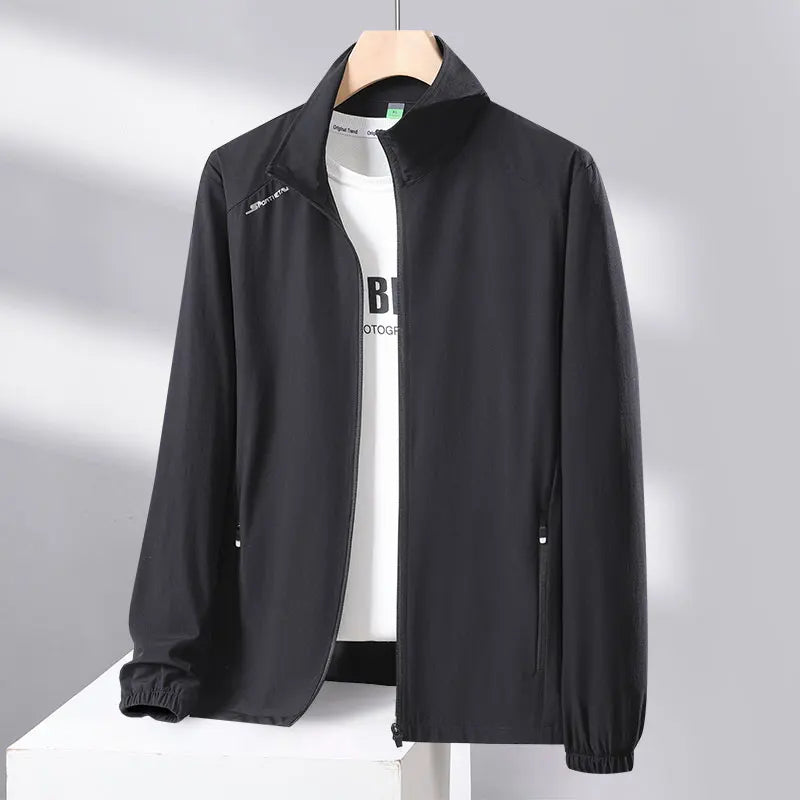Summer sun-protective clothing men's breathable jacket ice silk quick-dry men's clothes thin single-layer quick-dry UV jacket