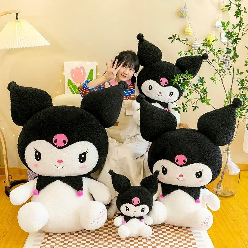 70cm Big Size Sanrio Kuromi Plush Toy Kawaii Stuffed Doll Anime Cartoon Home Decor Plush Cute Pillow Toy Kids Birthday Xmas Gift