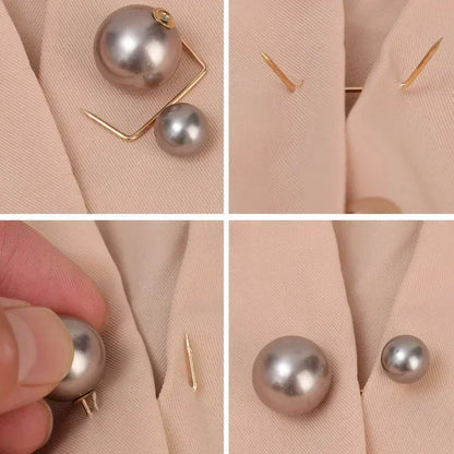 1/12Pcs Pearl Non-slip Safety Pins Dress Brooch Decoration Dress Waist Fastening Pins Collar Adjustment Scarf Buckle Jewelry