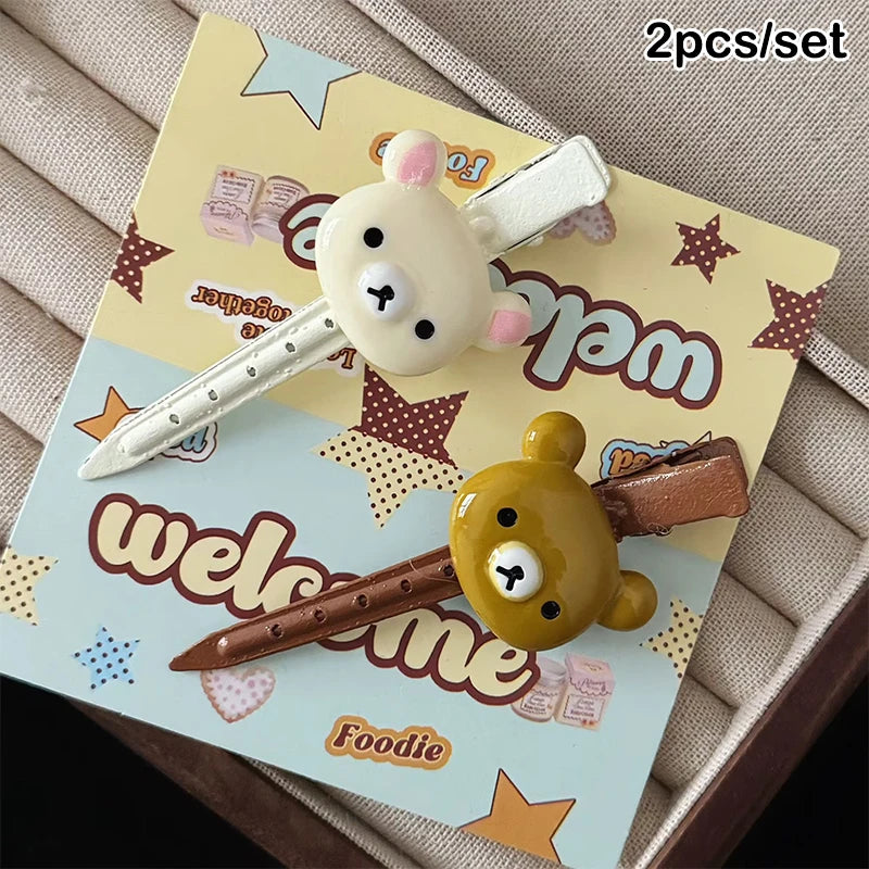 2/3/7pc Sanrio Hello Kitty Hairpin Pin Anime Cartoon Kuromi Cinnamoroll My Melody Barrettes Kawaii Hair Accessories Holiday Gift