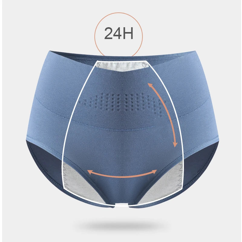 High Waist Leak Proof Menstrual  Women's Panties Widen Period Pants Physiological Underwear Cotton Plus Size L-4XL Female Briefs