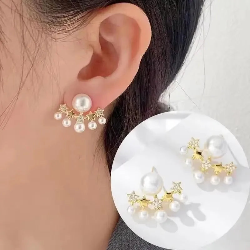 925 Silver Needle Korean Fashion Zircon Geometric Earrings For Women Jewelry 2025 Trending Luxury Crystal Cross Stud Earrings