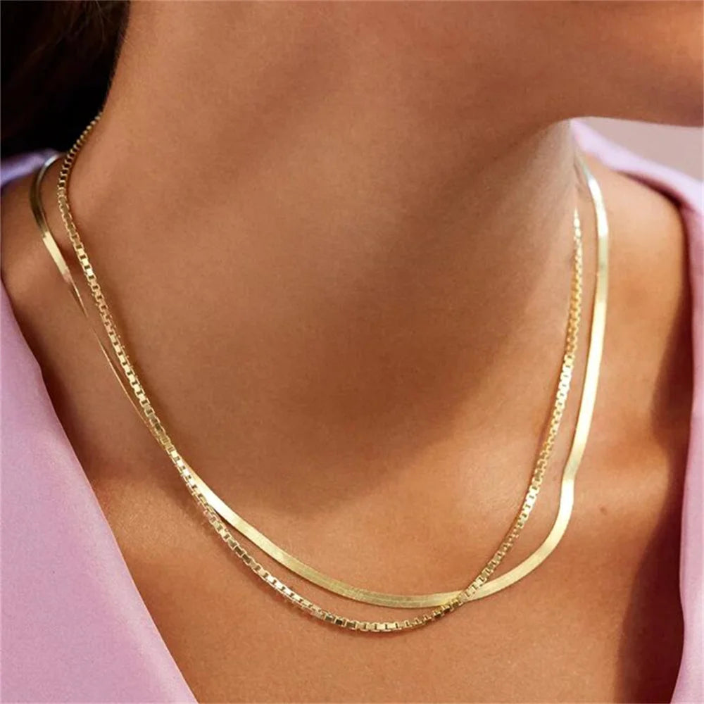 Boho Fashion Multilayer Gold-plate Artificial Pearl Crystal Chain Necklace For Women Female Vintage Star Sequin Pendant Jewelry