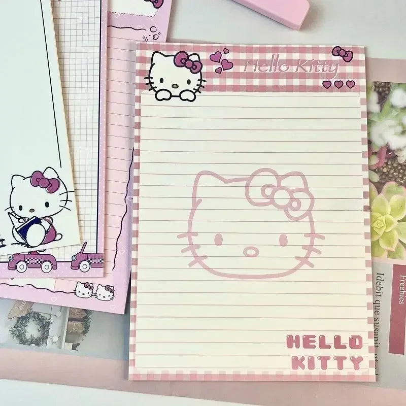 2025 Sanrio Hello Kitty Notebook - Kawaii Anime Heart Grid & Lines, Student Office Stationery
