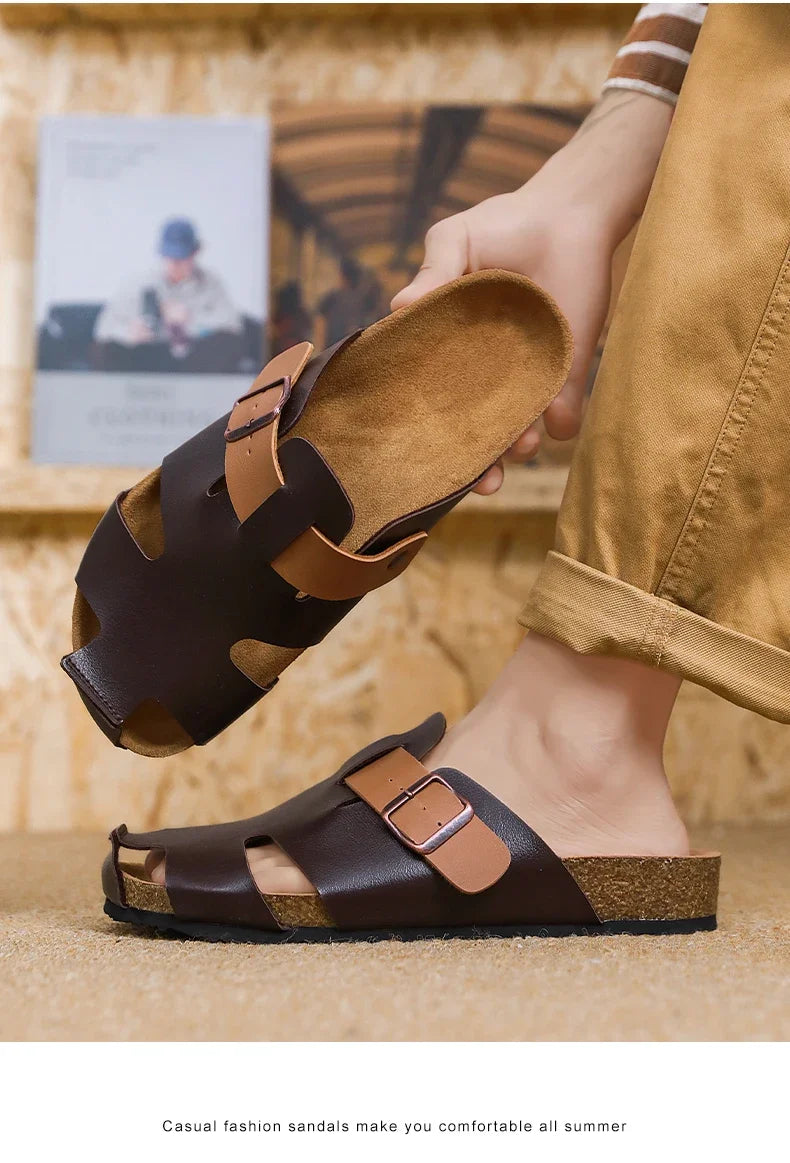 Fashion designer sandals for men-High quality beach shoes comfy non-slip slides luxury slippers free shipping