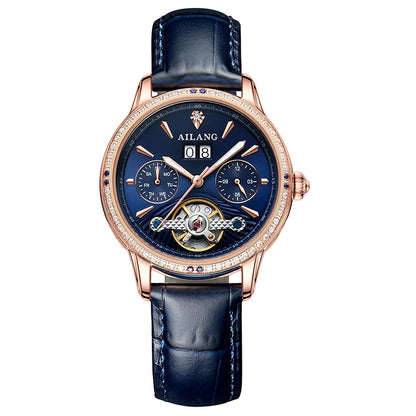 AILANG New Tourbillon Automatic Mechanical Ladies Watch Skeleton Waterproof Calendar Luxury Female Wristwatch Relogio Feminino