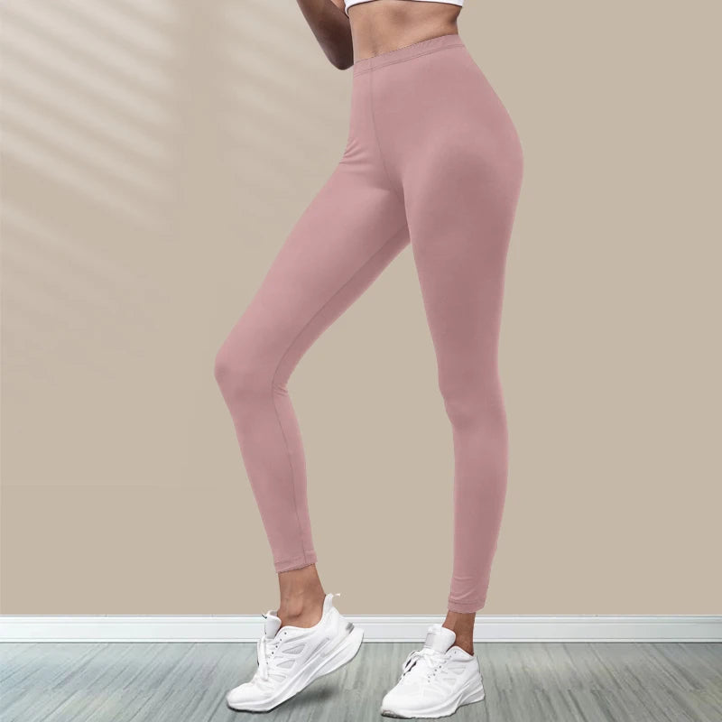 Women's Super Soft Leggings High Elasticity No See Through Workout Yoga Running Athletic Push Up Gym Long Fitness Leggings