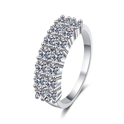 KNB Luxury 1.4ct D Color Moissanite Diamond Ring for Women Real 925 Sterling Sliver Wedding Engagement Eternity Band Jewelry New