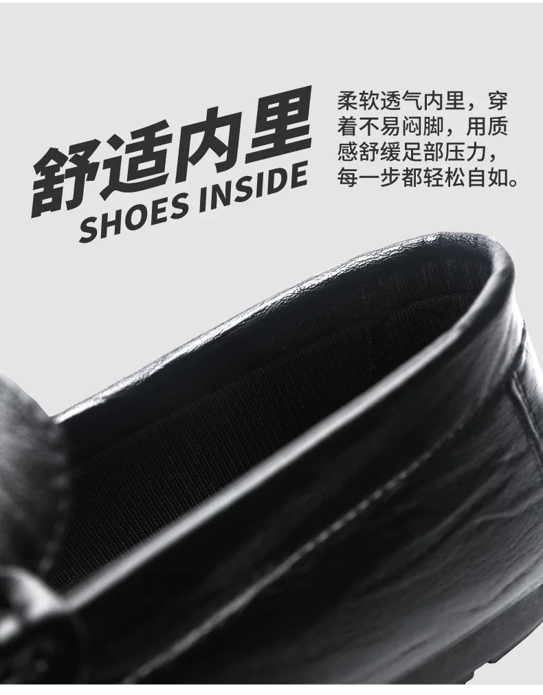 Men Loafers Shoes for Men Luxury Business Dress Shoes Comfy Slip-on Drive Moccasins Footwear Male Brand Leather Boat Shoes Men
