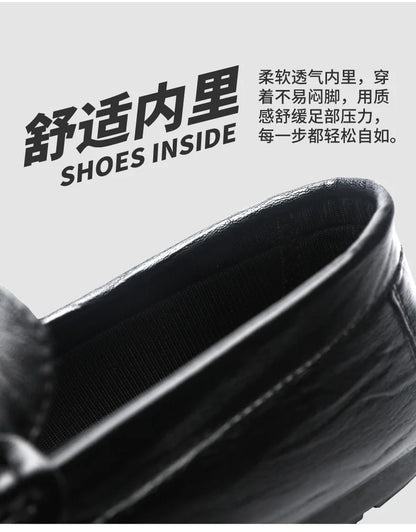 Men Loafers Shoes for Men Luxury Business Dress Shoes Comfy Slip-on Drive Moccasins Footwear Male Brand Leather Boat Shoes Men