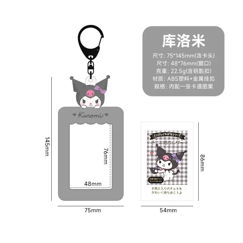 Sanrios Card Bag Cute Anime Figure Cinnamoroll Kuromi Id Bus Card Storage Case Holder Melody Pochacco Students Card Sleeve Gift