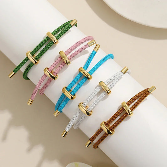 High Quality Wire Rope Bangle for Women Colorful Handmade DIY Men Bracelets Adjustable Rope Bracelet Jewelry Wholesale