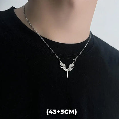 Hip Hop Zircon Star Double Layer Necklace For Men Women Trend Charm Titanium Steel Pendant Chain Unisex Jewelry Wholesale