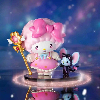 Anime Sanrio Character Starry Night Party Magician Series Blind Box My Melody Kuromi Hellokitty Piano Cute Toy Doll Gift