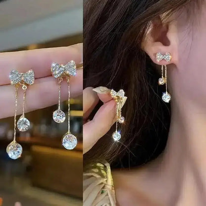 925 Silver Needle Korean Fashion Tassel Pearl Earrings For Women Jewelry 2025 Trending New Vintage Women's Pearl Drop Earrings